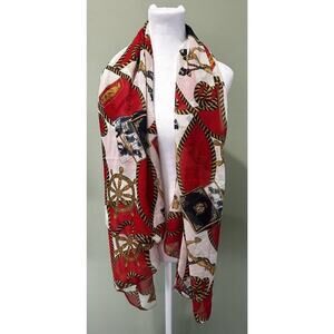 Women’s Scarf Italy Nautical Sailer Ancher Travel 60x42” Wrap Beach Artsy Art​